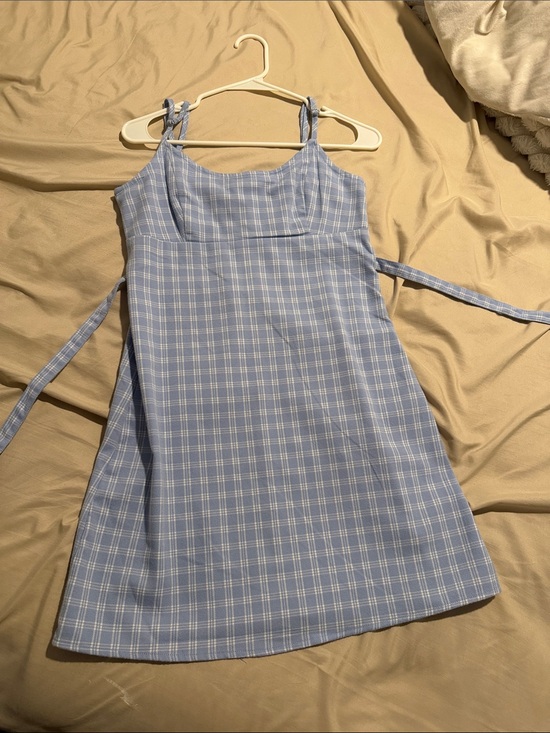 Brandy Melville Dresses & Skirts - Brandy Melville Light Blue Plaid Mini Dress